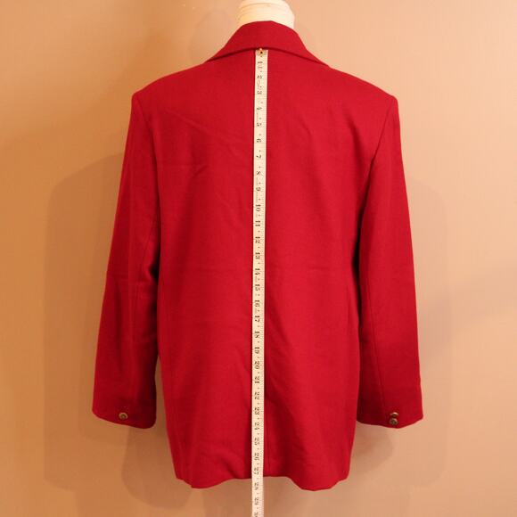 Vintage DUMAS Women's Blazer Size 10 Petite 100% Wool Jacket gold buttons USA - Picture 12 of 16